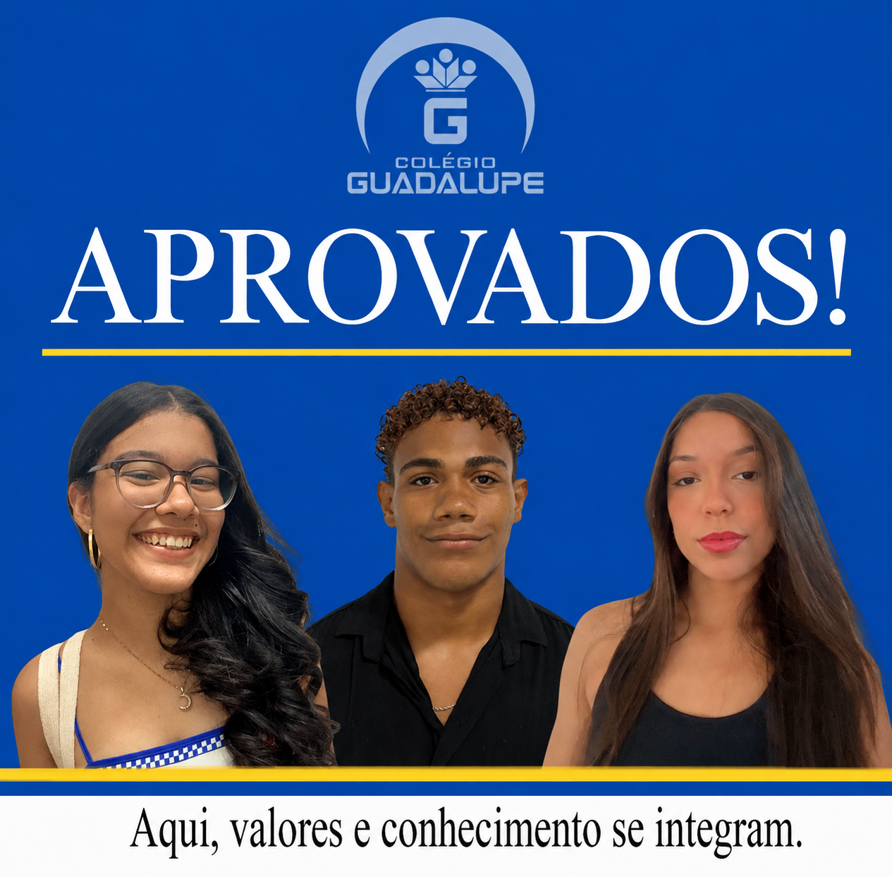 APROVAÇÕES GUADALUPE –  Algumas das conquistas dos nossos alunos.
